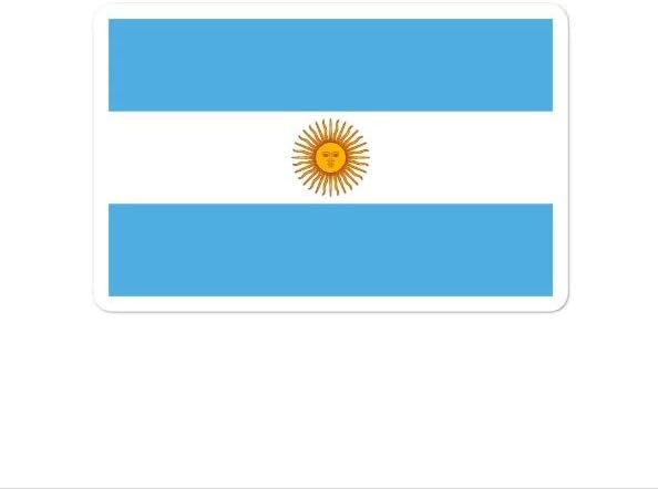 מדבקות מדבקות ויניל של דגל לאומי ארגנטינה למחשב נייד בקבוקי מים, סקייטבורד, טלפון, כוס וכו '| אטום מים | 4x3